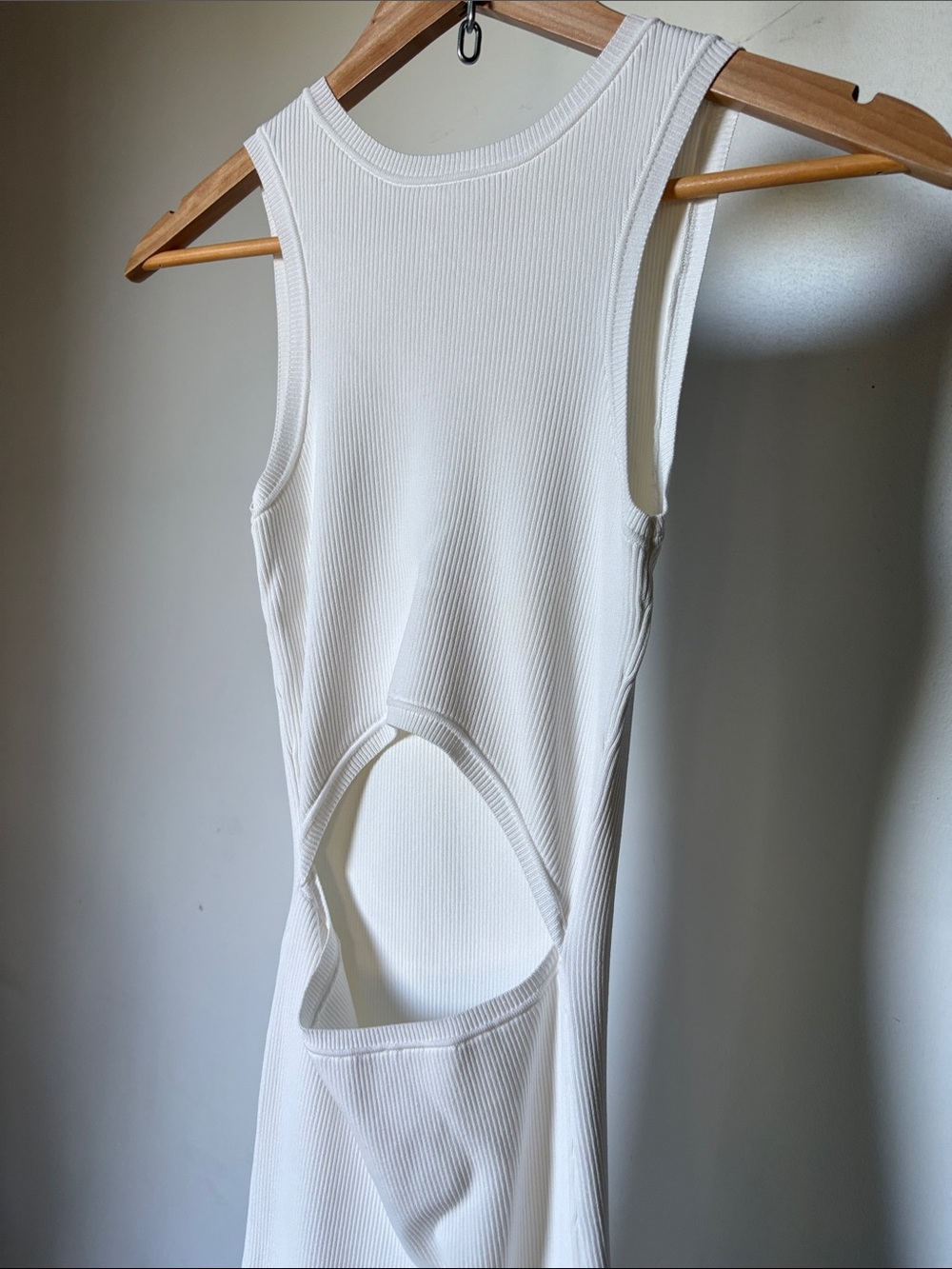 SIR the label White Ribbed Maxi Tank Dress with Front Slit Open Back - Picture 2 of 9
